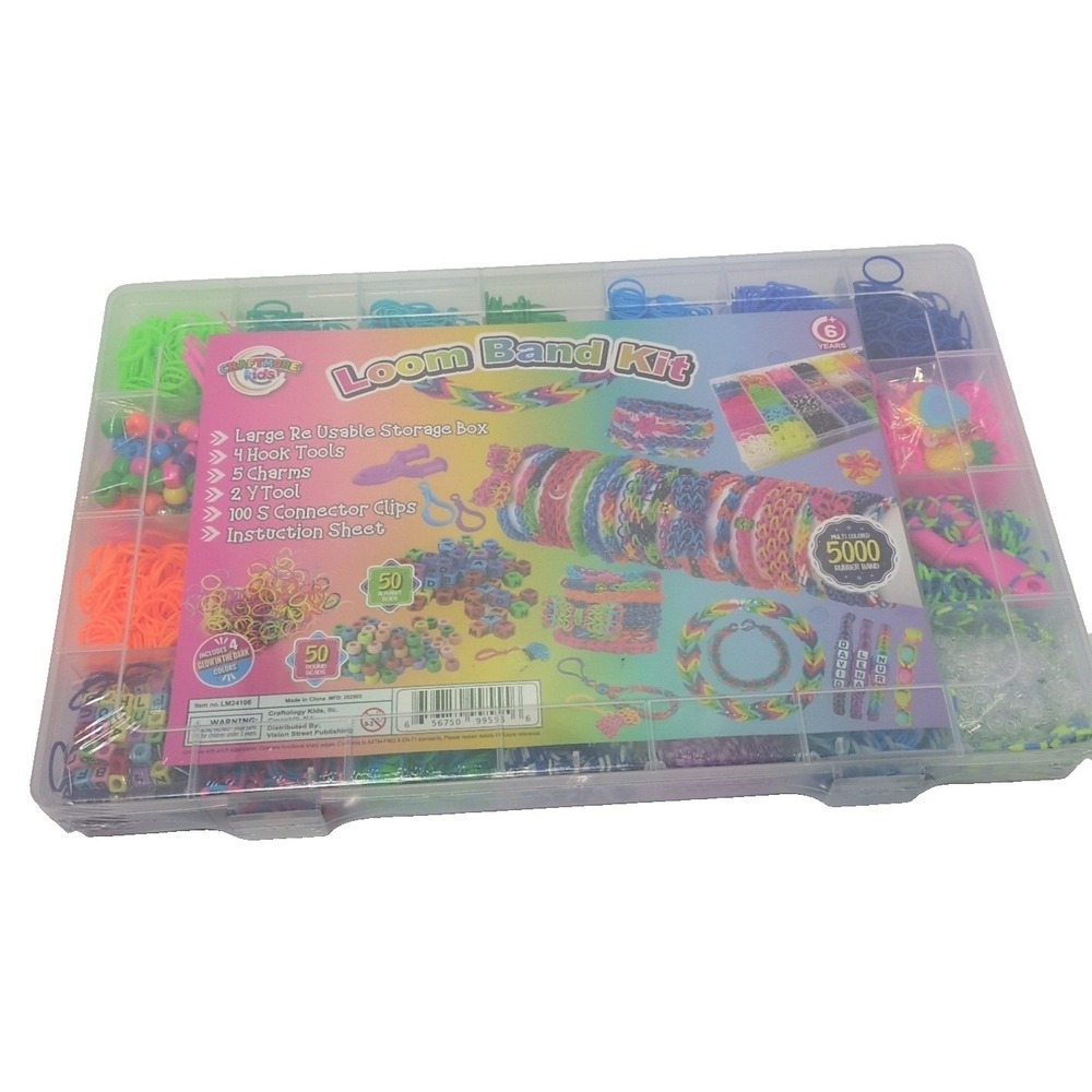 Craftology Kids Loom Band Kit Kids OS Multicolor New 5000 Piece DIY Jewelry Set